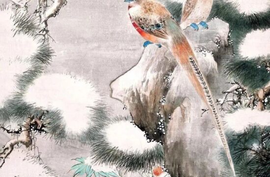 雪中花鸟