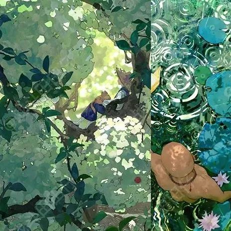 插画教程｜怎么把大片绿色画得好看？把水备好，太干，怕你噎死~