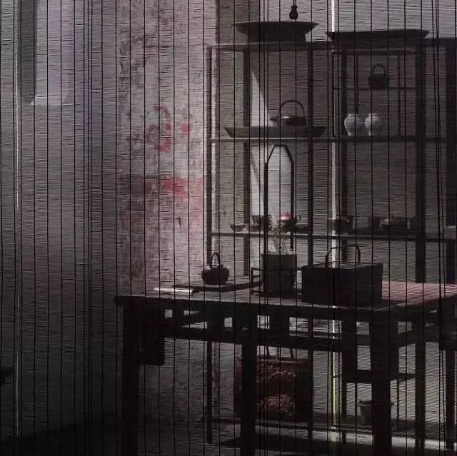竹帘与居室，是空间的对话。