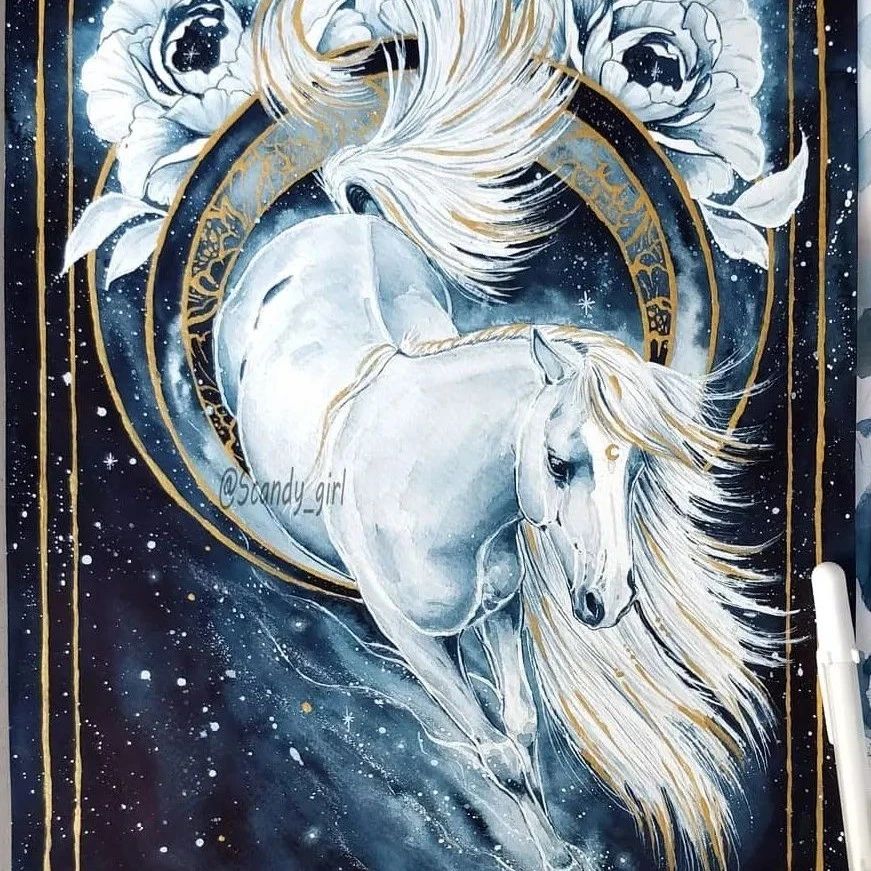 充满超强氛围感的动物水彩插画，浓墨重彩，惊艳众人！