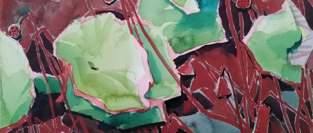 荷塘秋色︱邹源 水彩作品欣赏