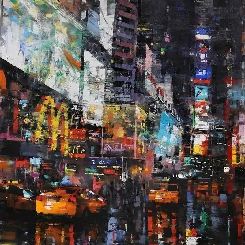 他从小就痴迷于绘画，色彩丰富，用笔精炼，很美的建筑与街景
