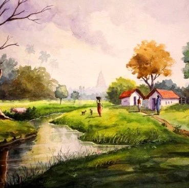 风光水彩画作品 Subbaiyan Balakrishnan绘画作品欣赏
