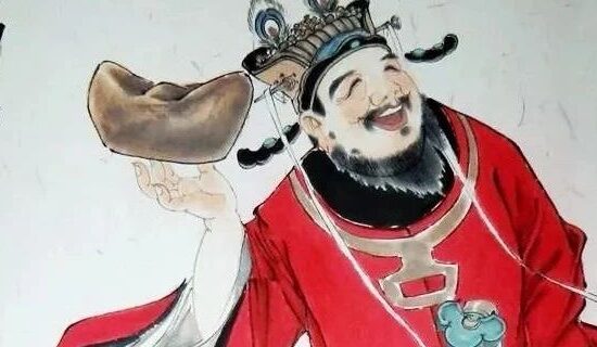 国画中的《五路财神图》！