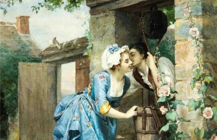 吻你的脸，温暖情意永绵绵~捷克画家约瑟夫油画里的爱情故事