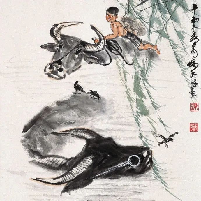 黄胄水牛图绘画作品欣赏