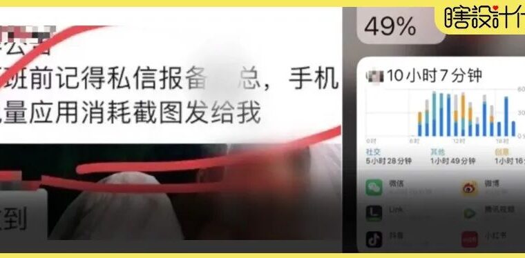 迷一样的操作，公司要求下班发手机电量使用截图