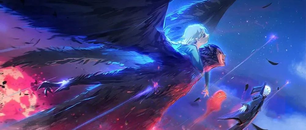 充满神秘气息的梦幻人美少女插画，细腻的渐变色让画面充满灵气