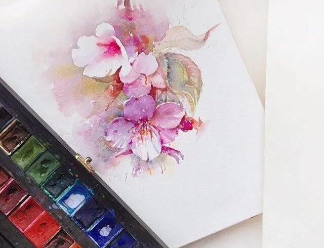 清新淡雅风水彩花卉作者：Katerina Pytin