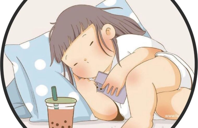 插画丨超软萌可爱的胖女孩日常，最好奶茶、炸鸡啤酒，画风清新治愈