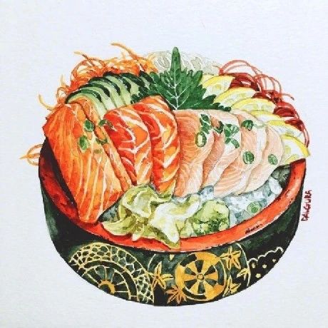 水彩美食插画  插画师Dalgura绘画作品欣赏