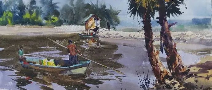 印度水彩画家Madhusudan Das作品欣赏