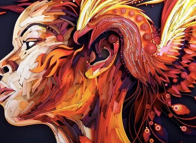 她是纸条版“梵高”，用一条条彩色纸条，画出惊艳的作品