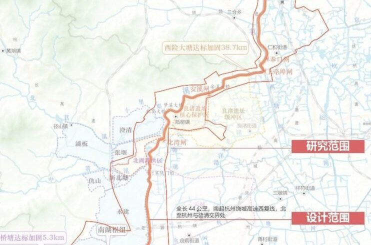 中选奖金400W，总费用920W｜西险大塘（杭州市段）沿线环境提升配套项目概念性规划方案设计公开征集
