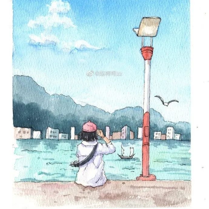 一组钢笔淡彩的建筑插画作者：赵呵呵zz
