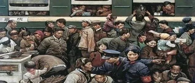 巨幅油画：回乡的绿皮火车！超震撼！