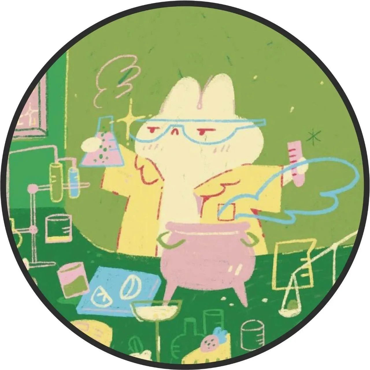 插画丨超治愈的涂鸦风，马卡龙的配色，可爱的兔兔们