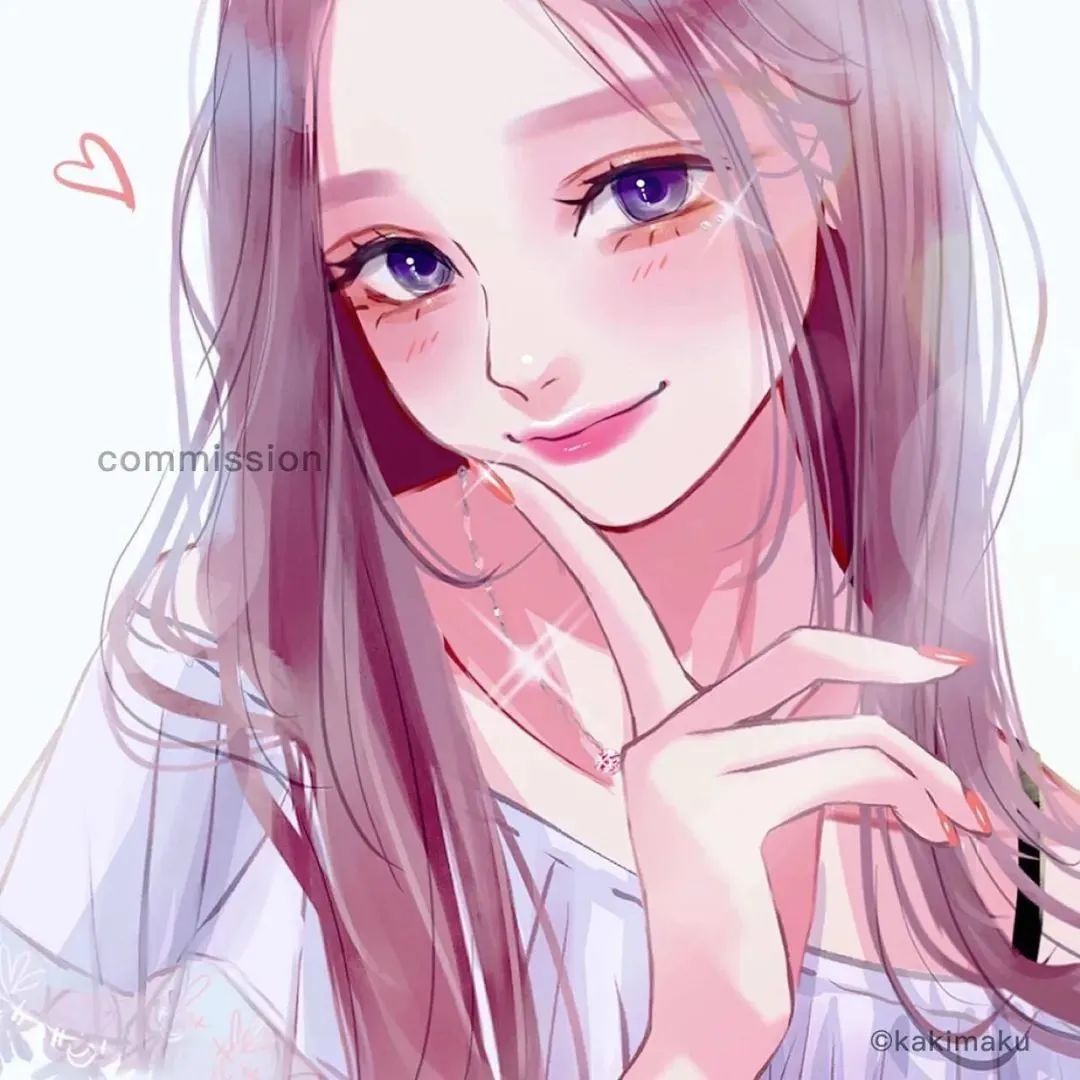 超好看的女生头像插画！