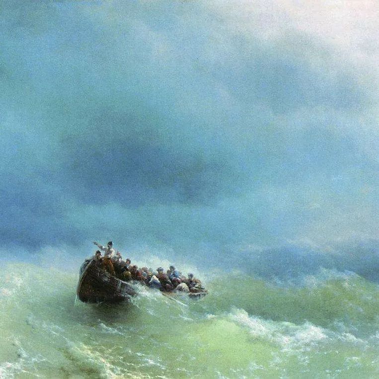 他的油画像是加了“果冻”滤镜，再汹涌的大海，都变得浪漫起来