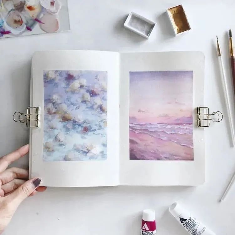 糖果风吹进绘画圈，水粉画家把风景，变得甜甜的