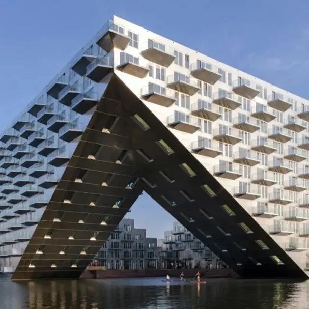 BIG和Barcode Architects在阿姆斯特丹的 IJ 湖上设计了一座悬臂式住宅