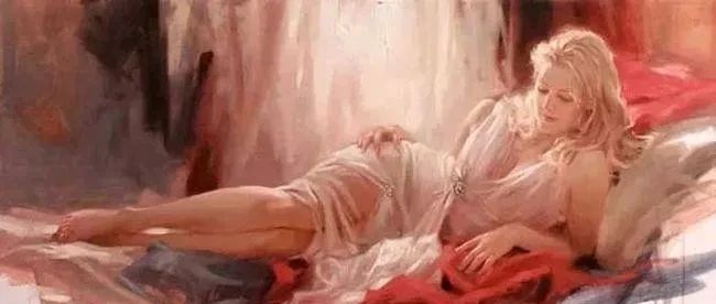 西式风格淑女绘画-当代画家Richard S. Johnson人物油画欣赏