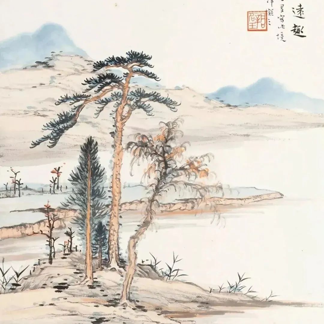 这组山水小品，清新雅致，散逸高远！