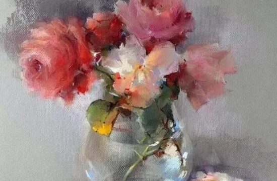绚丽的花卉色粉画——法国女画家奥莱娜绘画作品欣赏