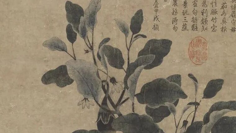 钱选丨三蔬图轴