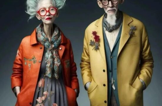 AI 创作的老人时尚穿达