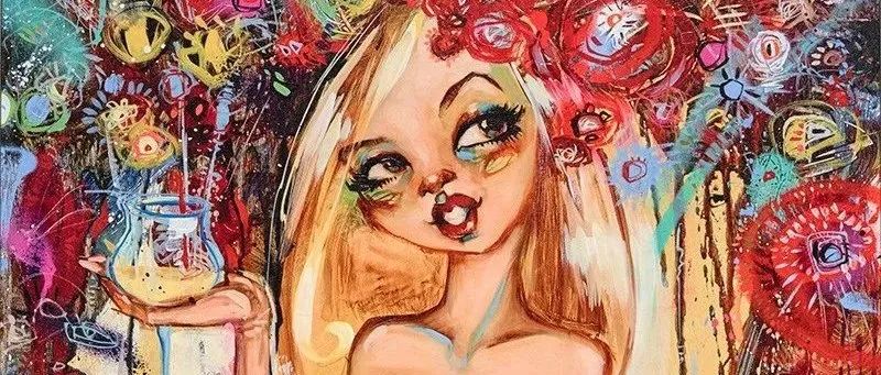托德·怀特 (Todd White)的画，夸张的五官、有纹理的皮肤。