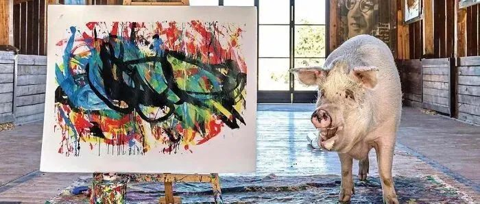进击的“猪加索”新作破纪录，一幅画15万，让专业画家汗颜
