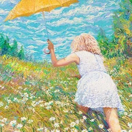 她扔掉画笔，直接用手指作画，完成的作品让人怀疑人生
