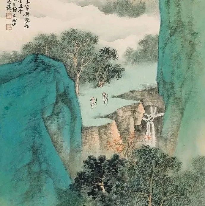 青绿山水国画，真美极了！