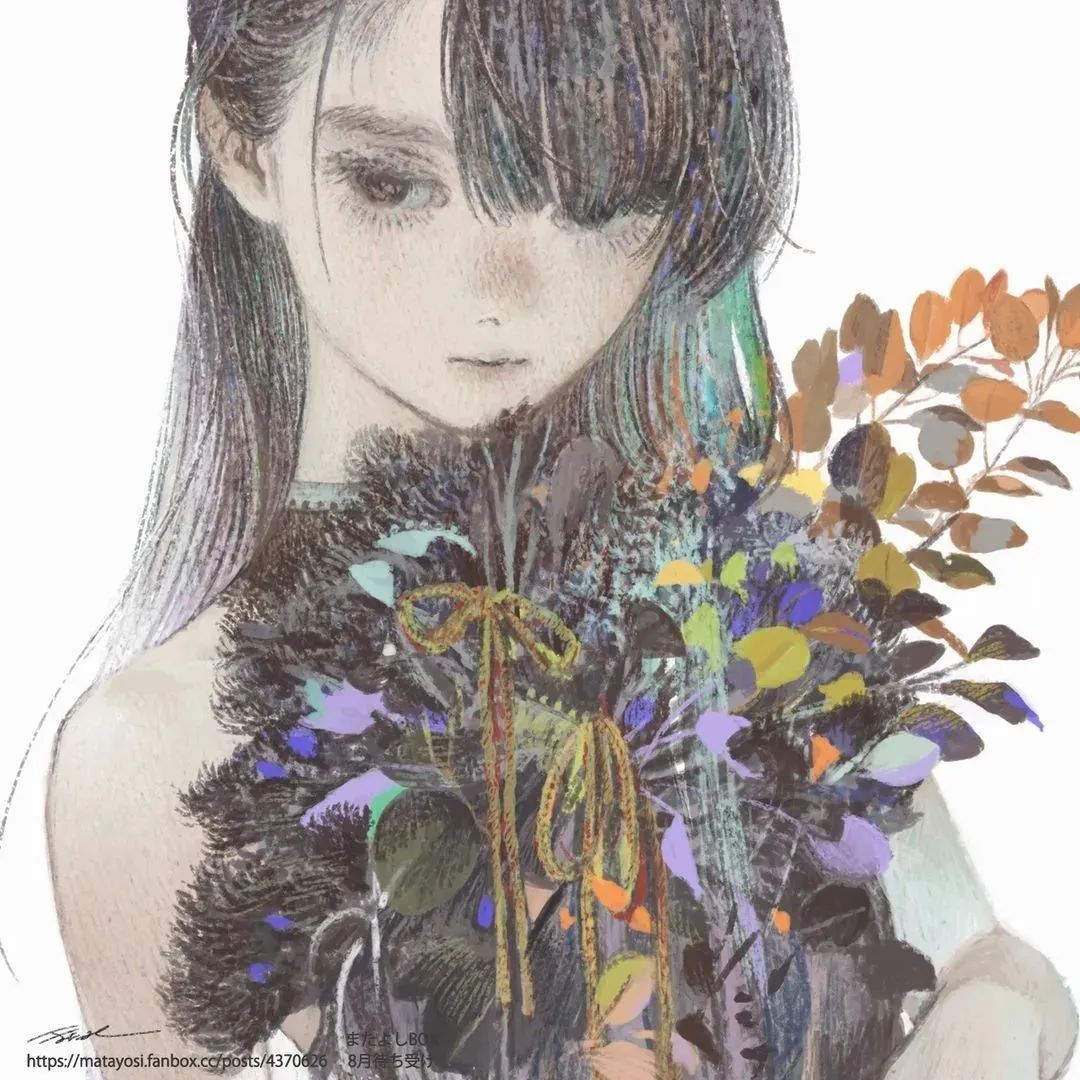 笔触细腻画风甜美的少女插画
