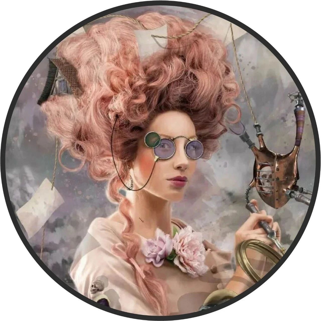 插画丨超现实维多利亚风格拼贴画，蒸汽朋克元素的组装，画面主题明确生动