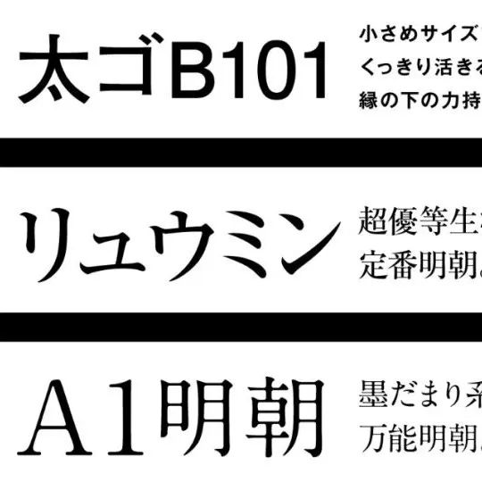 森泽字体四大天王之「A1明朝体」