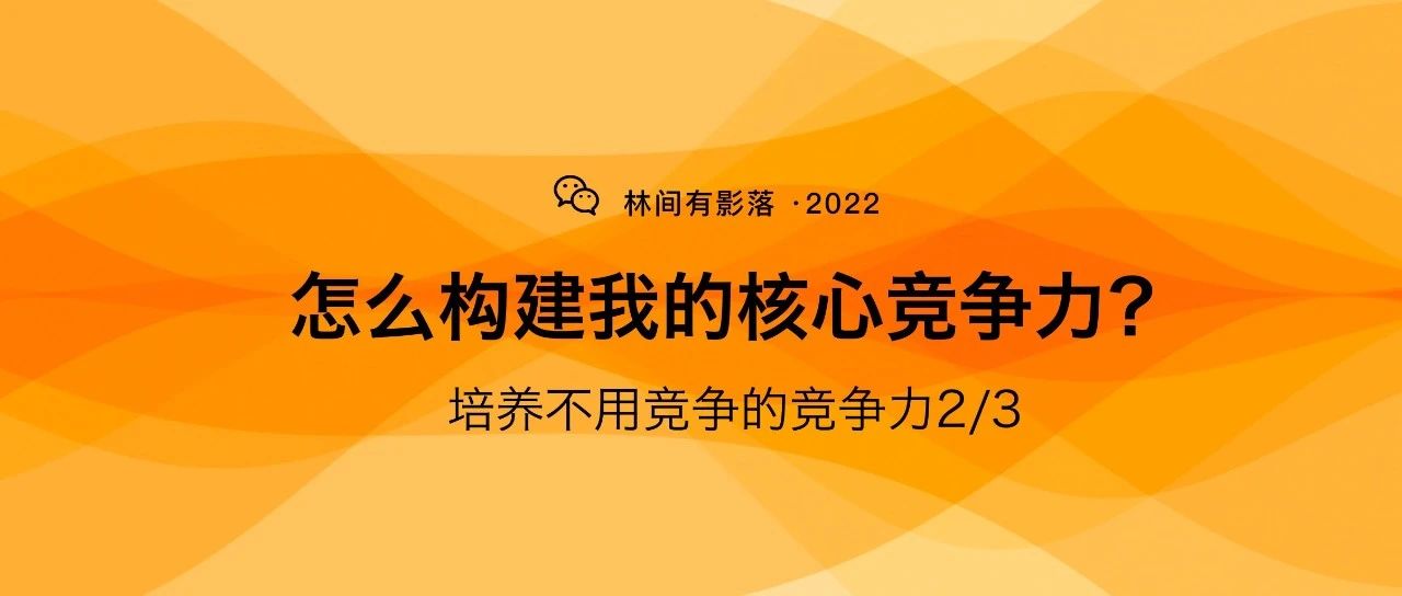 培养不用竞争的竞争力2: 怎么构建我的核心竞争力