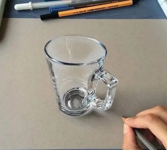 又一位3D绘画“大神”，随手画一只玻璃杯，谁看了都想拿起来
