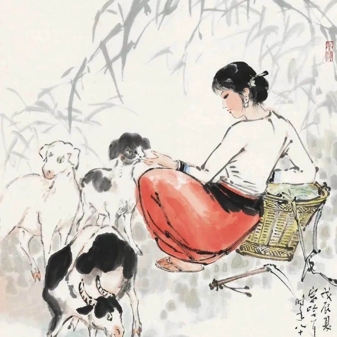 书画艺术：国画美女，清新可人