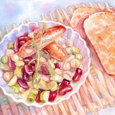 【日本】朝仓真理水彩料理绘画作品欣赏