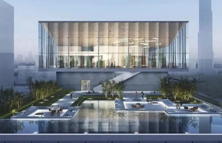 天府总部商务区西区，这座建筑实现了水和城市的对话