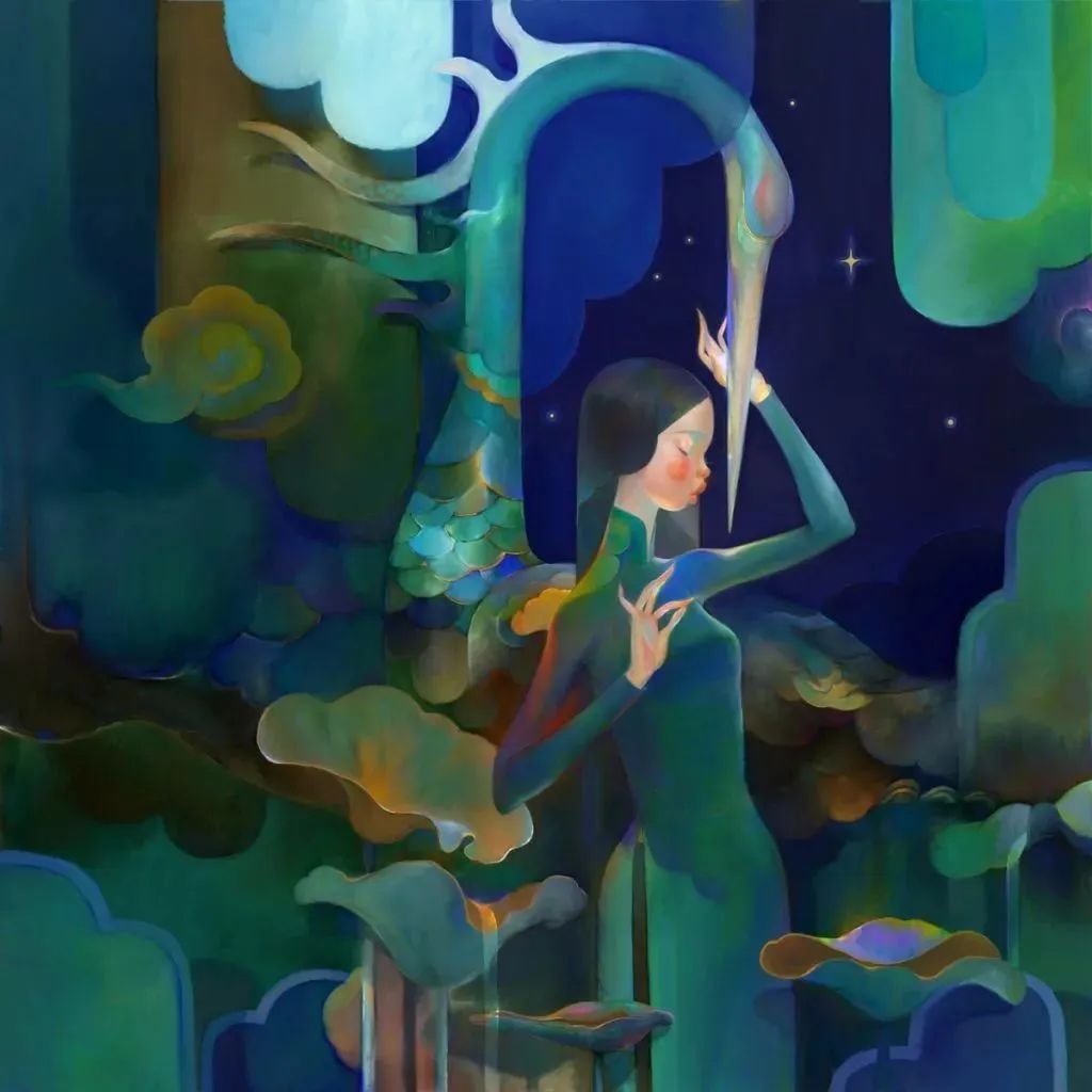 90后插画家，画出柔美的越南少女，充满梦幻的诗意