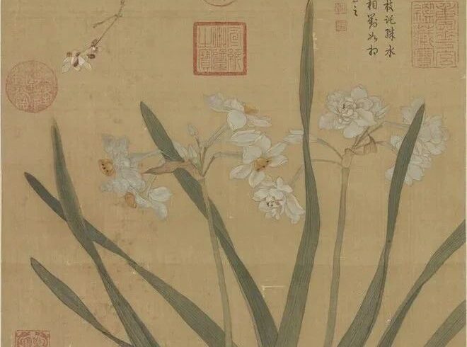 一组水仙画，幽香袭人