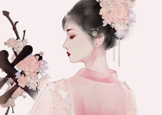 古风女子令人动容，超美作者：容隐呀绘画作品欣赏
