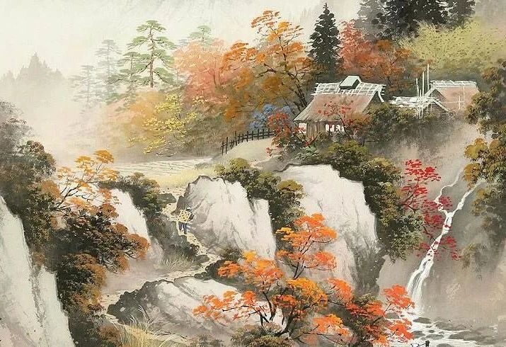 别样的日本水墨山水画