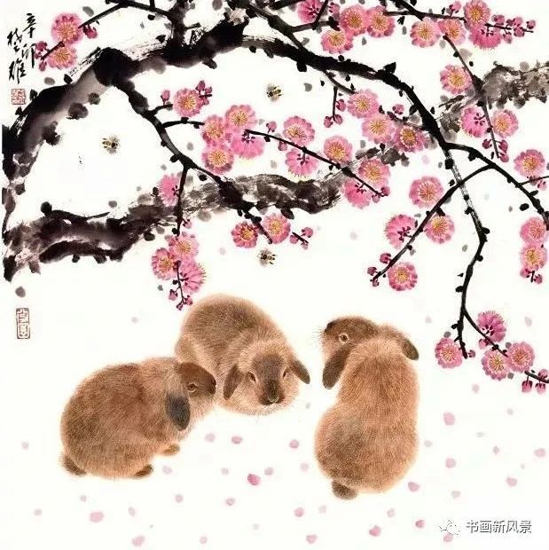 看看他画的这二十幅小兔子！