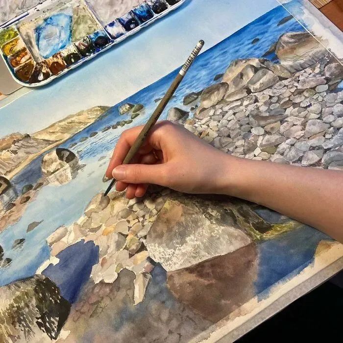 俄罗斯画家用水彩，描绘乡野生活，静谧的感觉让人神往